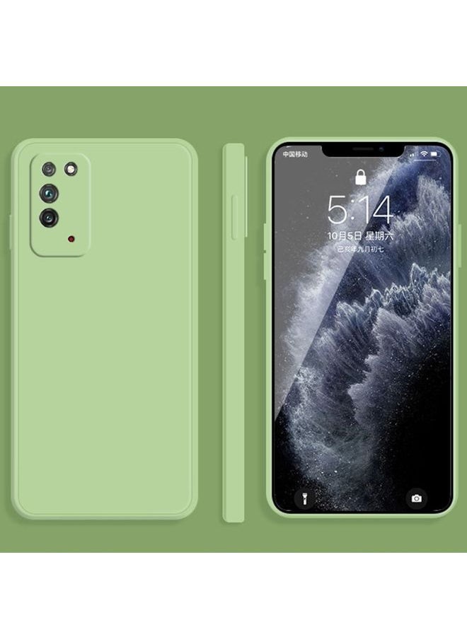 HuHa Case Cover For Honor X10 5G Solid Color Imitation Liquid Silicone Straight Edge Dropproof Full Coverage Protective Case Matcha Green 
