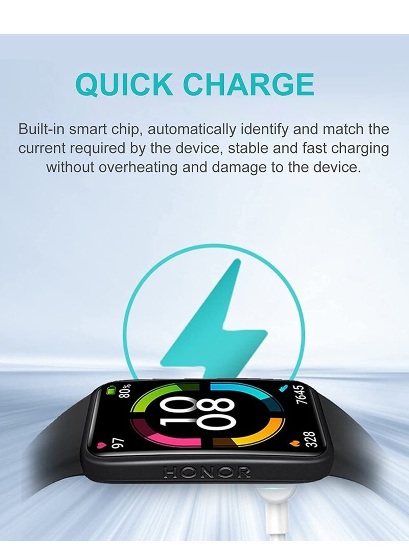 إلترازون Charger Compatible with Huawei Watch Fit, USB Charging Cable Cord Base Dock Charger Adapter Stand For Huawei Band 6 smartwatch (Black) - Image 3