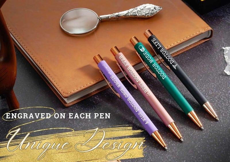 InnoBeta Doctor Gifts for Women Ballpoint Pen Set of 4 Funny Inspirational Pen Office Tools for Doctor Med School Students - Image 2
