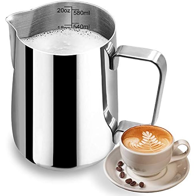 DEEMTON Milk Frothing Pitcher Stainless Steel Latte Art Creamer Cup 20Oz500Ml - Image 1