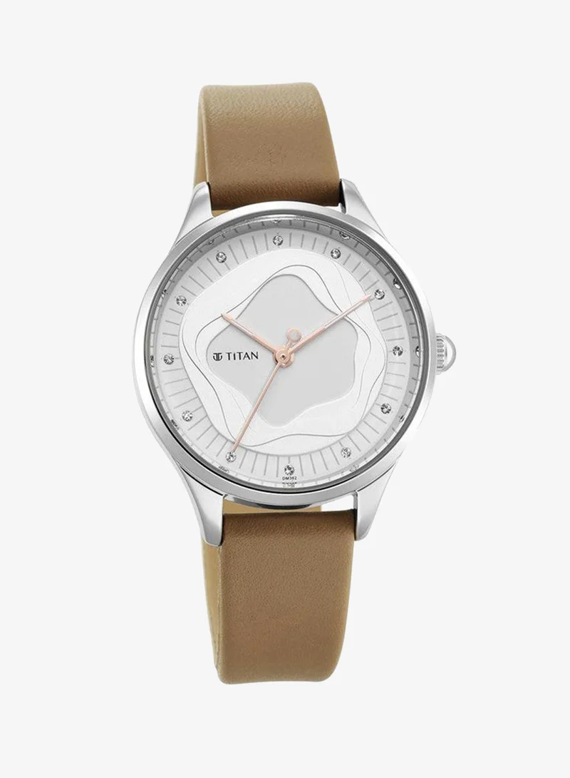 Titan  Titan Wander White Dial Analog Leather Strap watch for Women 2649SL02 for Women | Best Price UAE