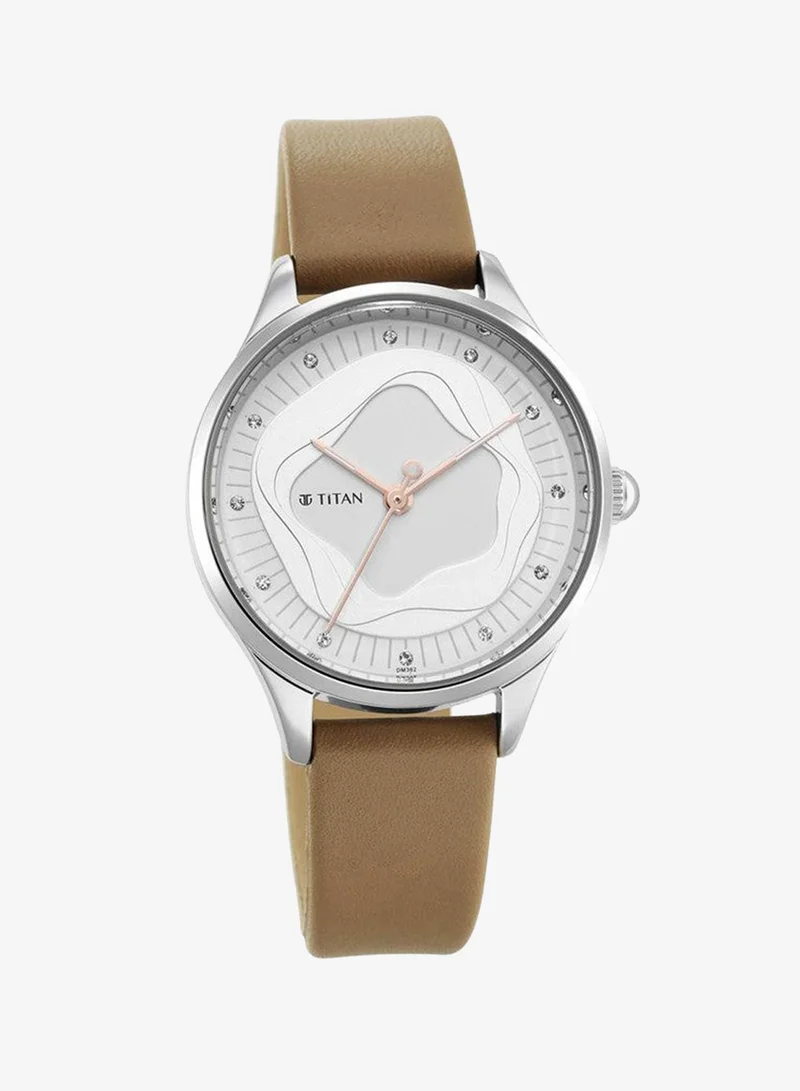 TITAN Titan Wander White Dial Analog Leather Strap watch for Women 2649SL02
