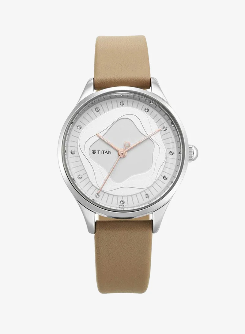 TITAN Titan Wander White Dial Analog Leather Strap watch for Women 2649SL02