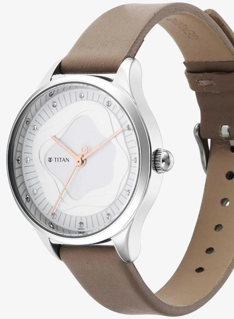 Titan  Titan Wander White Dial Analog Leather Strap watch for Women 2649SL02 for Women | Best Price UAE