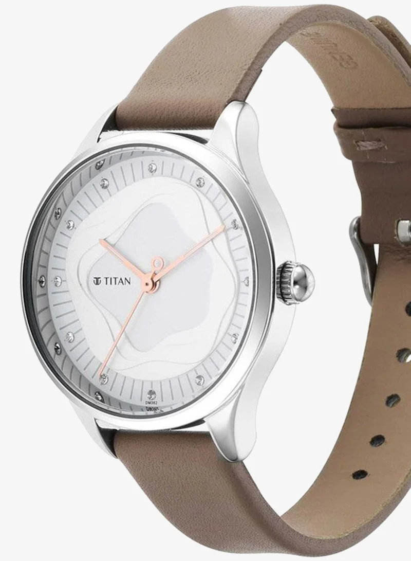 Titan  Titan Wander White Dial Analog Leather Strap watch for Women 2649SL02 for Women | Best Price UAE