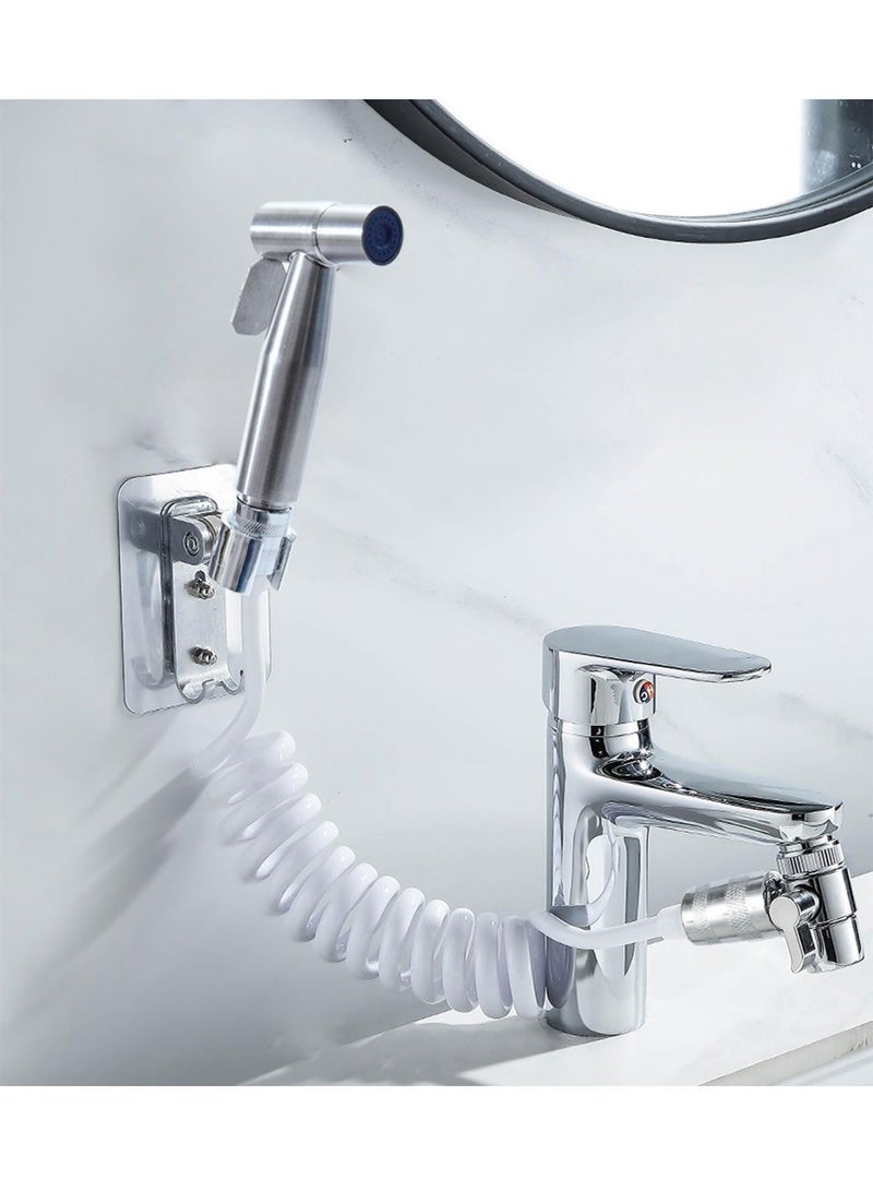 Bukela Stainless steel portable travel portable bidet faucet, boosted water flow kit, 3m hose, 2 types of bases, adapter kit. Suitable for home/hotel/camping/female/baby care - Image 3