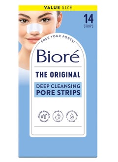 Original Blackhead Remover Strips, Deep Cleansing Nose Strips With Instant Pore Unclogging, Features C-Bond Technology, Oil-Free, Non-Comedogenic Use, 14 Count