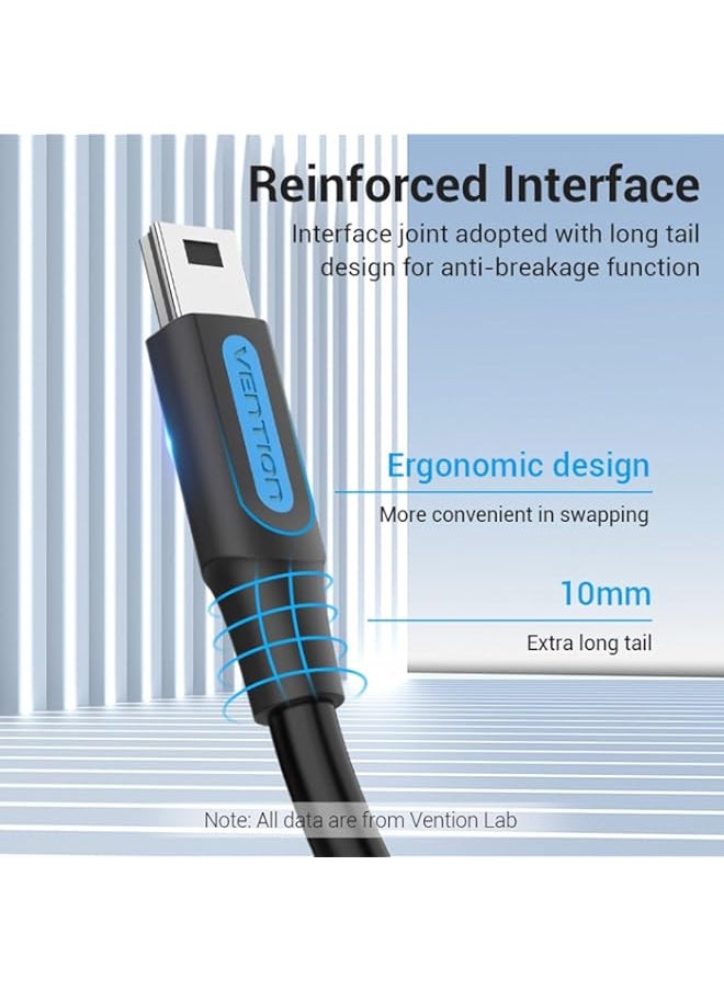 Generic - VENTION USB C to Mini USB Data Cable and Fast Charging for Digital Camera HDD MP3 MP4 Player DVR GPS Mini USB 2.0 (C to Mini-B, 0.5 M) - Image 1