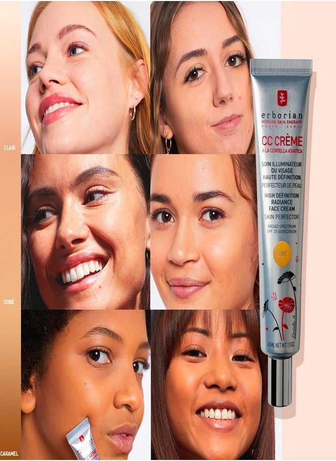 erborian - ERBORIAN CC Cream SPF 25, Dore - Lightweight Coverage & Sun Protection 15ml - Image 1