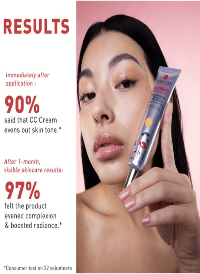 erborian - ERBORIAN CC Cream SPF 25, Dore - Lightweight Coverage & Sun Protection 15ml - Image 1