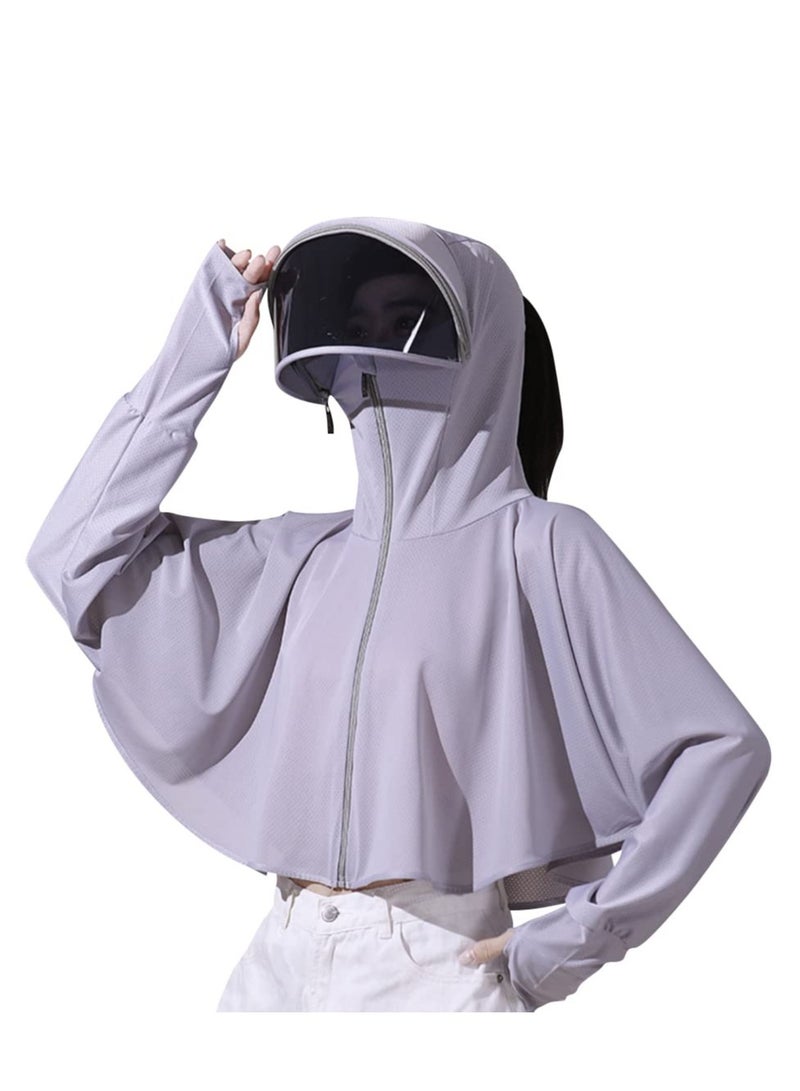Generic Women's UPF 50+ Sun Protection Hoodie Jacket Lightweight Long Sleeve Sun Shirt for Women with Pocket Hiking Outdoor, Ice Silk Quick Drying Sweatshirt  - Image 1