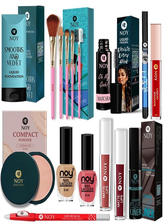 NOY All in One Makeup Kit Long Lasting Full Face Makeup Combo for Women Daily Party Festive Looks Pack of 16 - Image 1