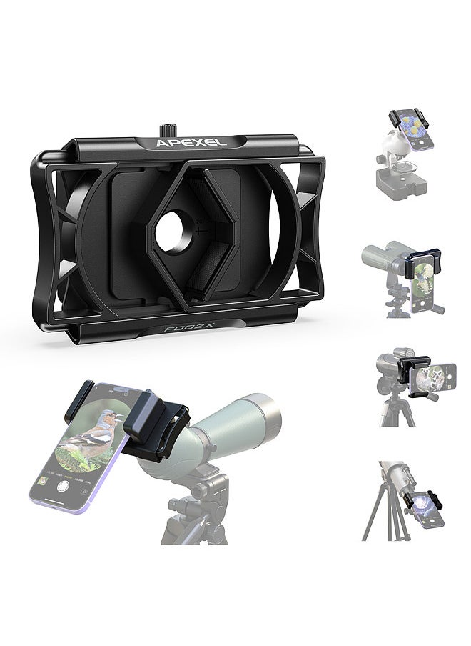 APEXEL APL-F002X Telescope Phone Adapter 360° Rotatable Phone Mount for Telescope Phone Holder for Monocular Microscope Spotting Binocular Photo Adapter Smartphone Digiscoping Adapter  - Image 1