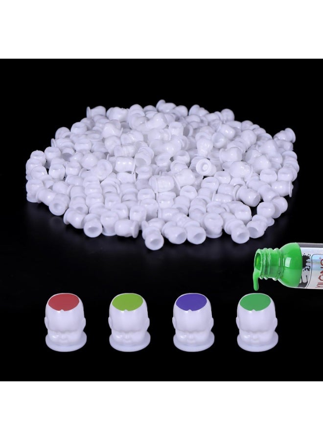 YILONG Disposable Tattoo Ink Cups, 200PCS White Skull Shaped Tattoo Pigment Cups with Stable Base, Plastic Tattoo Ink Holders for Tattoo Supplies, Permanent Makeup, Microblading, Eyebrow Lip Tattoo Pigment Container - Image 1