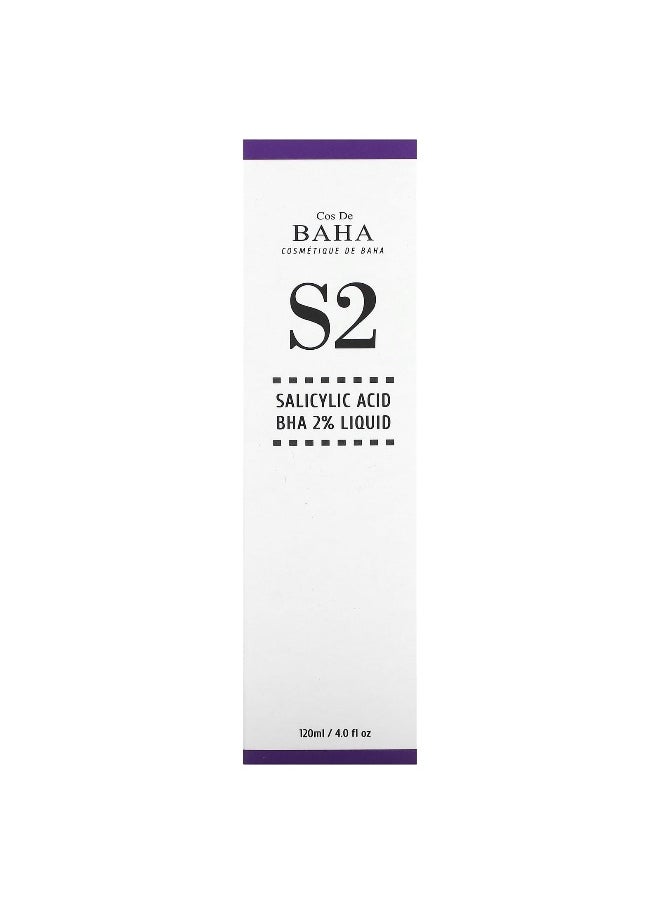 Cos De BAHA Cos De BAHA, S2, Salicylic Acid BHA 2% Liquid, 4 fl oz (120 ml)  - Image 2