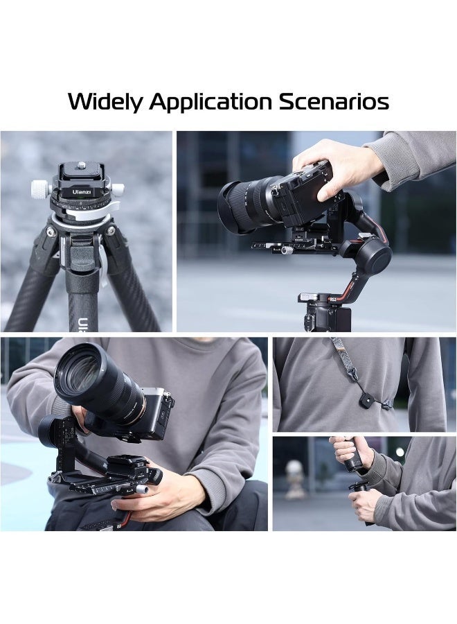 ULANZI UKA01 Quick Release Plate Kit, Arcac/F38 Interface Camera Quick Release Plate Mount Quick Setup w/ 1/4" to 3/8" Screw Thread Gimbles Sliders Tripods Adapter for Sony/Nikon/DJI/Fuji - Image 4