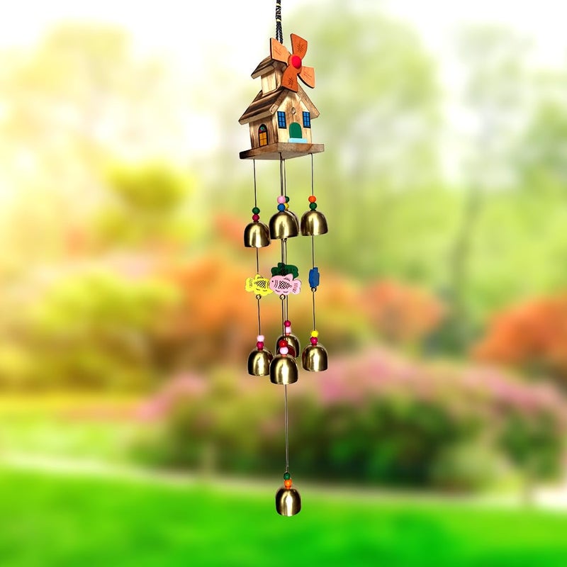 VIKACRAFT أجراس الرياح لغرفة المعيشة، الشرفة والمنزل طاقة إيجابية سلسلة الرياح لتزيين المنزل أجراس الرياح لتزيين المنزل، عناصر زخرفية معلقة على سقف غرفة النوم - Image 3
