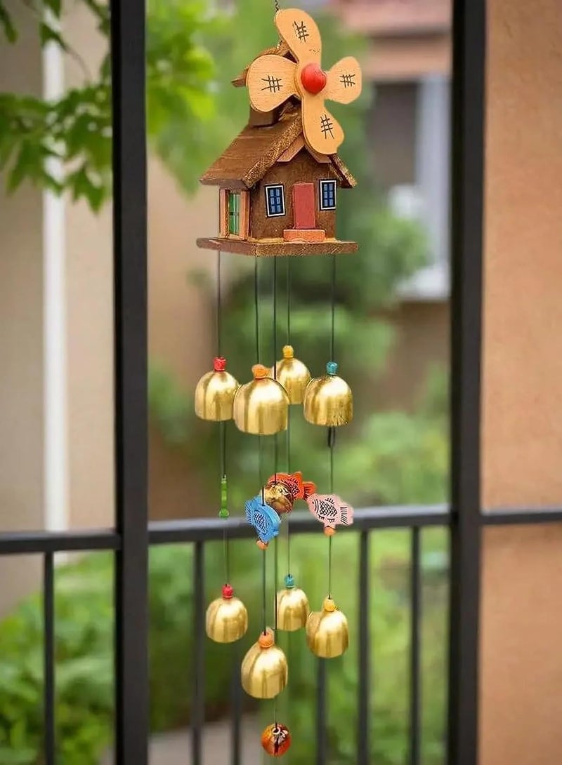 VIKACRAFT أجراس الرياح لغرفة المعيشة، الشرفة والمنزل طاقة إيجابية سلسلة الرياح لتزيين المنزل أجراس الرياح لتزيين المنزل، عناصر زخرفية معلقة على سقف غرفة النوم - Image 5