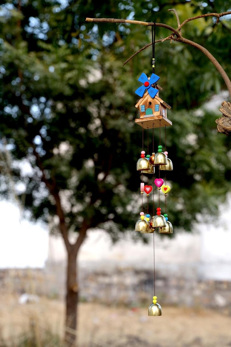 VIKACRAFT أجراس الرياح لغرفة المعيشة، الشرفة والمنزل طاقة إيجابية سلسلة الرياح لتزيين المنزل أجراس الرياح لتزيين المنزل، عناصر زخرفية معلقة على سقف غرفة النوم - Image 4