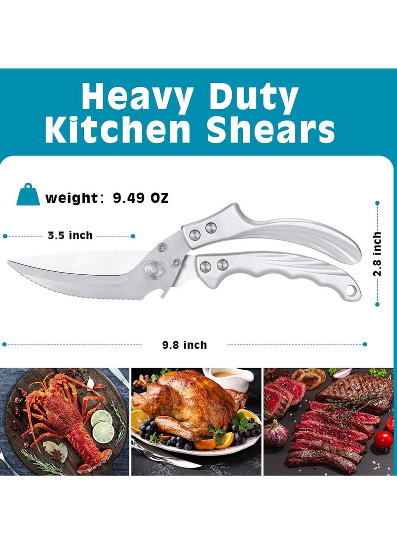 موثوقية التنبؤ مقص دواجن للمطبخ، مقص مطبخ شديد التحمل مع حافة مسننة، مقص مطبخ قابل للفصل مع زنبرك، حاد من الستانلس ستيل لتقطيع الدجاج والأسماك والعظام واللحوم - Image 4
