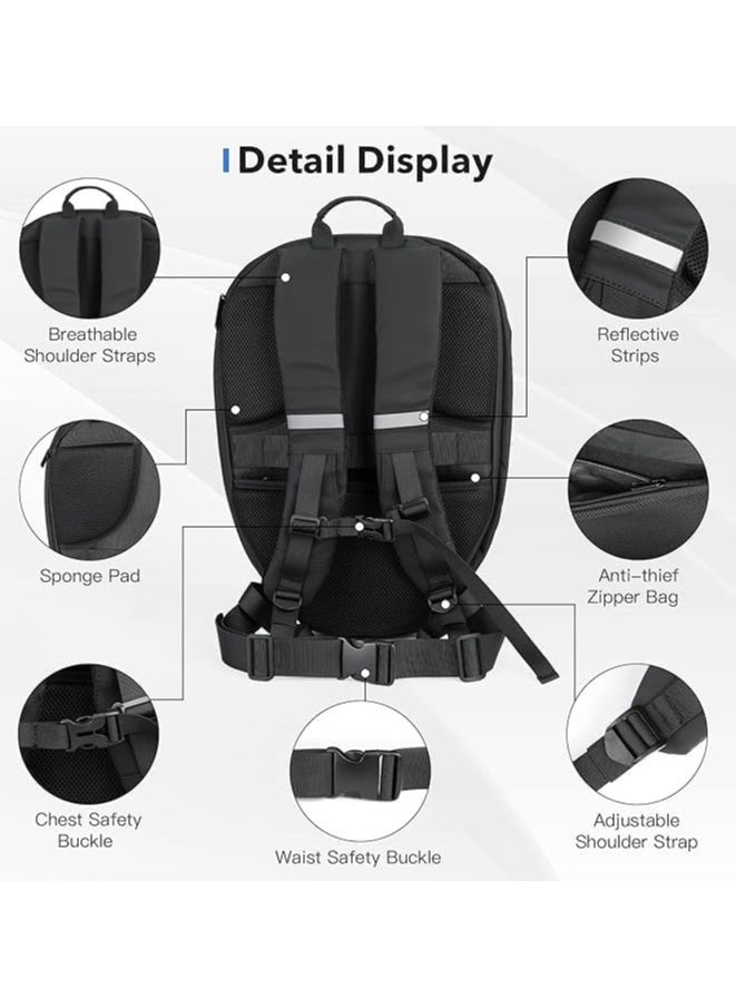 Shopit - LED Motorcycle Backpack  Waterproof Hard Shell Laptop Bag for Men With DIY Programmable Full Color Screen - Image 1