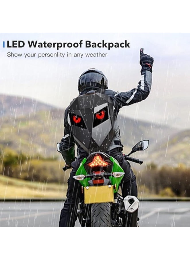 Shopit - LED Motorcycle Backpack  Waterproof Hard Shell Laptop Bag for Men With DIY Programmable Full Color Screen - Image 1