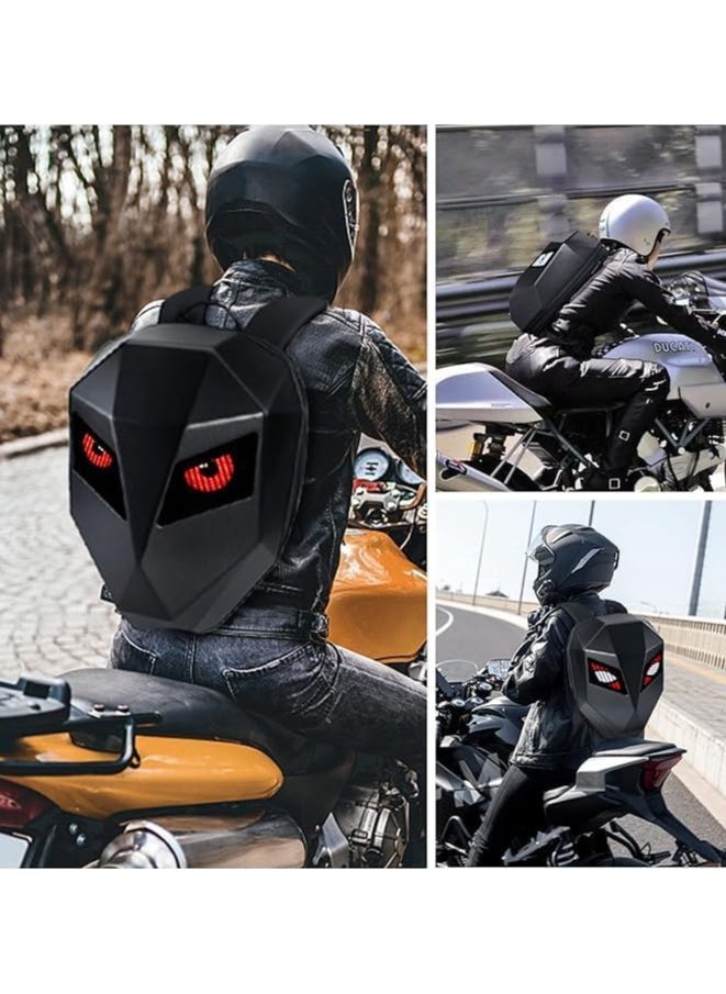 Shopit - LED Motorcycle Backpack  Waterproof Hard Shell Laptop Bag for Men With DIY Programmable Full Color Screen - Image 1