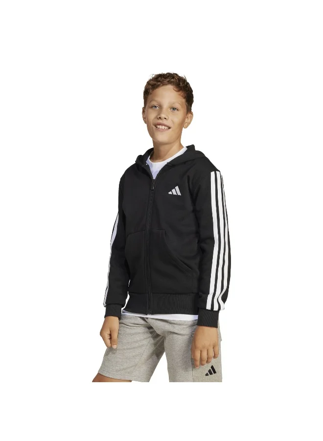 اديداس Adidas J 3S Fl Fz Hd Black Training Track Tops For Junior 7-8Y