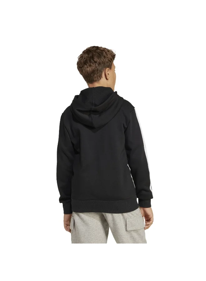 adidas جاكيت تدريب J 3S Fl Fz Hd أسود للأولاد من 7-8 سنوات