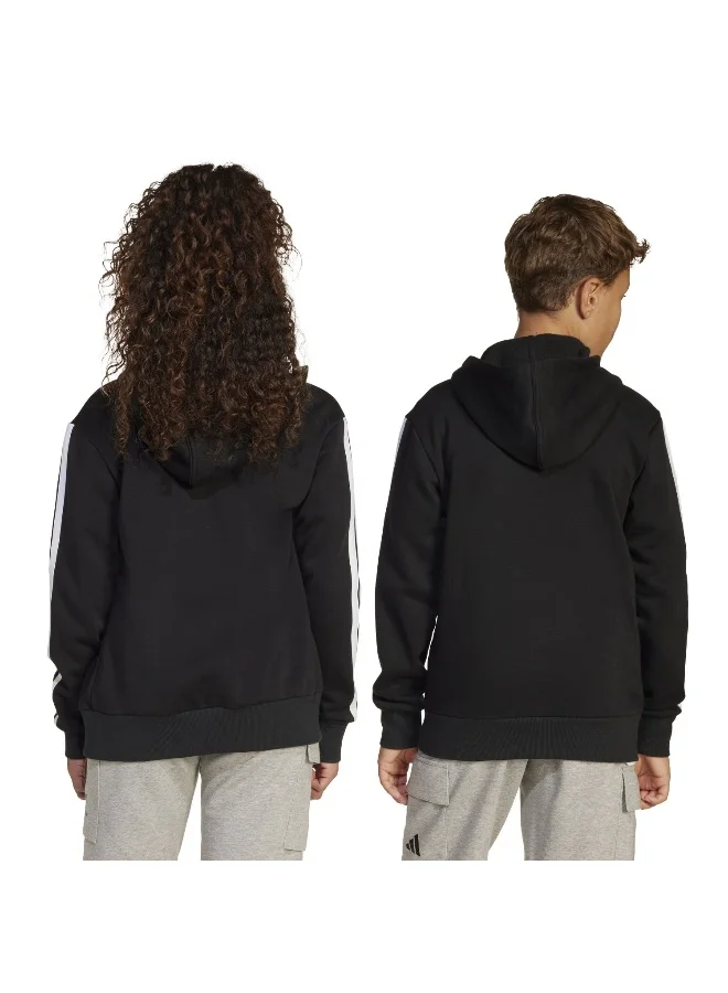 adidas جاكيت تدريب J 3S Fl Fz Hd أسود للأولاد من 7-8 سنوات