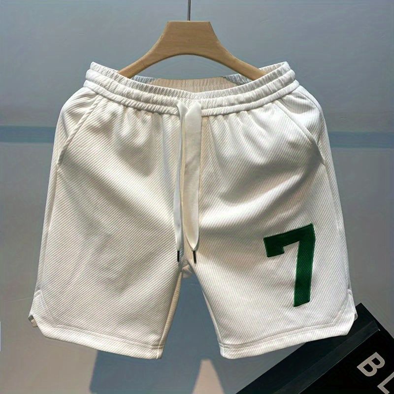 Mens Summer Basketball Shorts Casual White 9002-Black  - Image 3