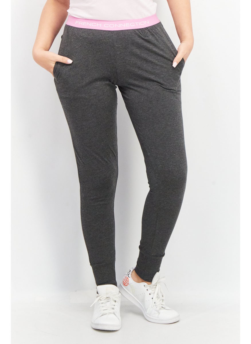 French Connection - Women Regular Fit Solid Stretchable Jogger Pants, Grey - Image 1