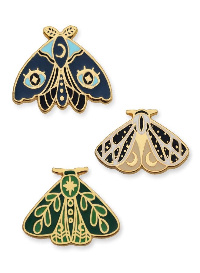 FURE Mystic Butterfly Enamel Pins - Set of 3 Multi-Colour Metal Enamel Pins for Men & Women - Image 1