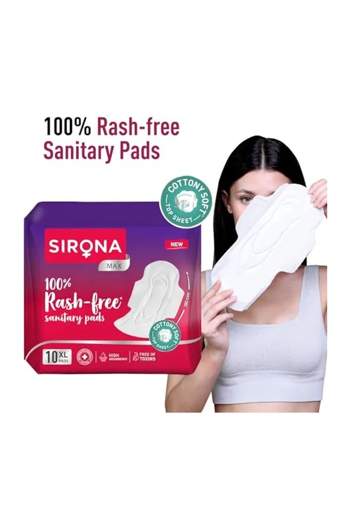 Sirona Cottony Soft Sanitary Pads XL With Wings,100% Rash Free 10 Pcs - Image 5