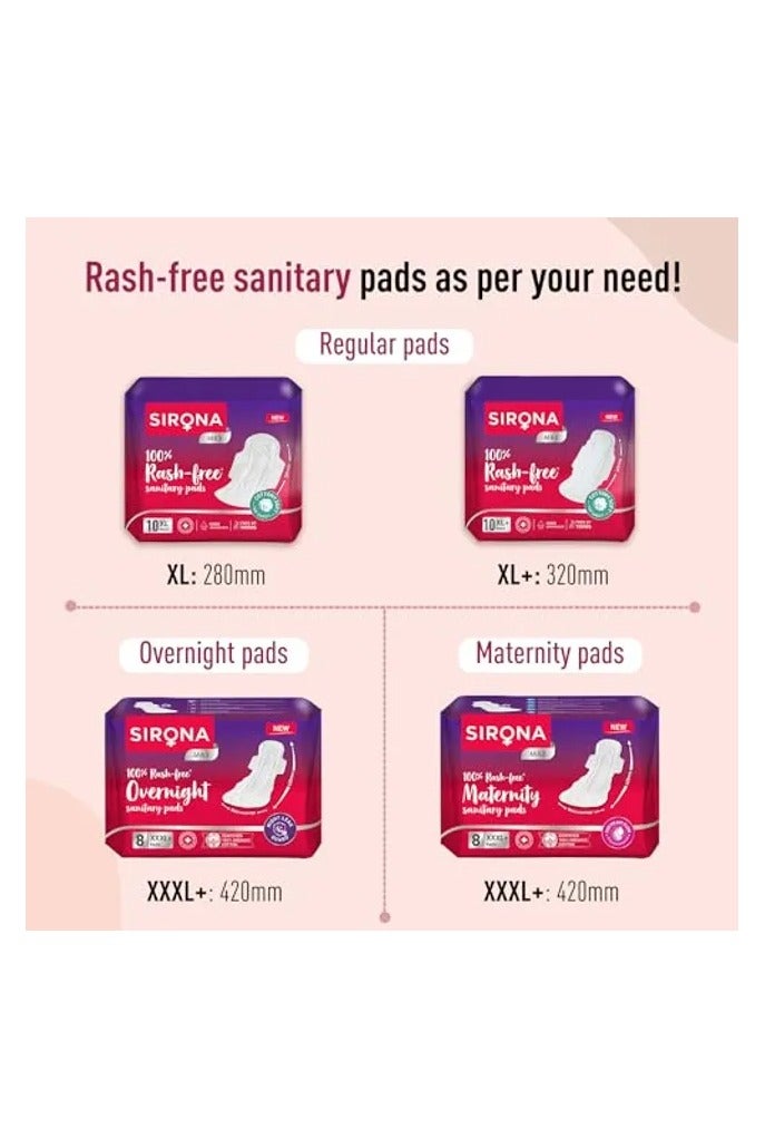 Sirona Cottony Soft Sanitary Pads XL With Wings,100% Rash Free 10 Pcs - Image 4