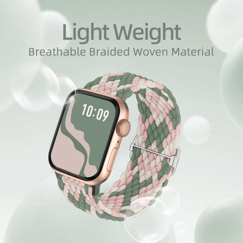 Suitisbest Braided Stretchy Solo Loop Compatible for Apple Watch Band 38mm 40mm 41mm 42mm 44mm 45mm 46mm 49mm for Women Men, Nylon Elastic Straps Wristbands for iWatch Series 11/10 9 8 7 6 5 4 3 SE/Ultra 3 2 1 - Image 4