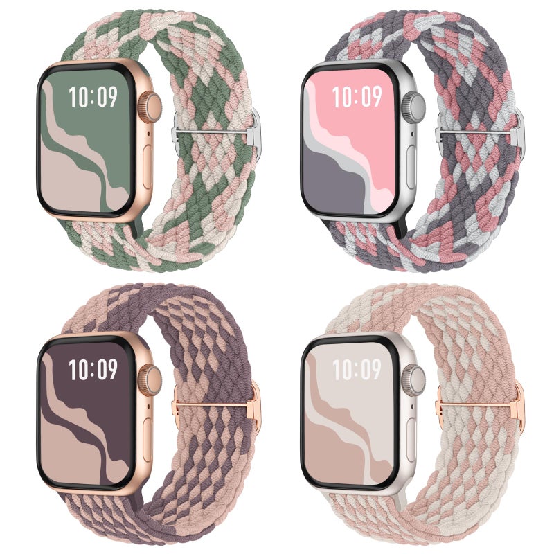 Suitisbest Braided Stretchy Solo Loop Compatible for Apple Watch Band 38mm 40mm 41mm 42mm 44mm 45mm 46mm 49mm for Women Men, Nylon Elastic Straps Wristbands for iWatch Series 11/10 9 8 7 6 5 4 3 SE/Ultra 3 2 1 - Image 1