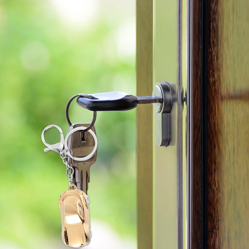 Design Key Key Holder Unisex Keychains Glowing Key Decoration with Button Battery (Golden) - Image 2