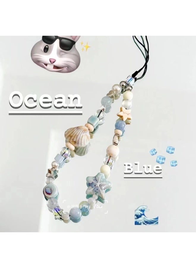 NIBEMINENT Beaded Phone Lanyard, Anti Lost Removable Wrist Strap,Legend Of The Blue Sea Bracelet Pendant, Phone Keychain Lanyard
