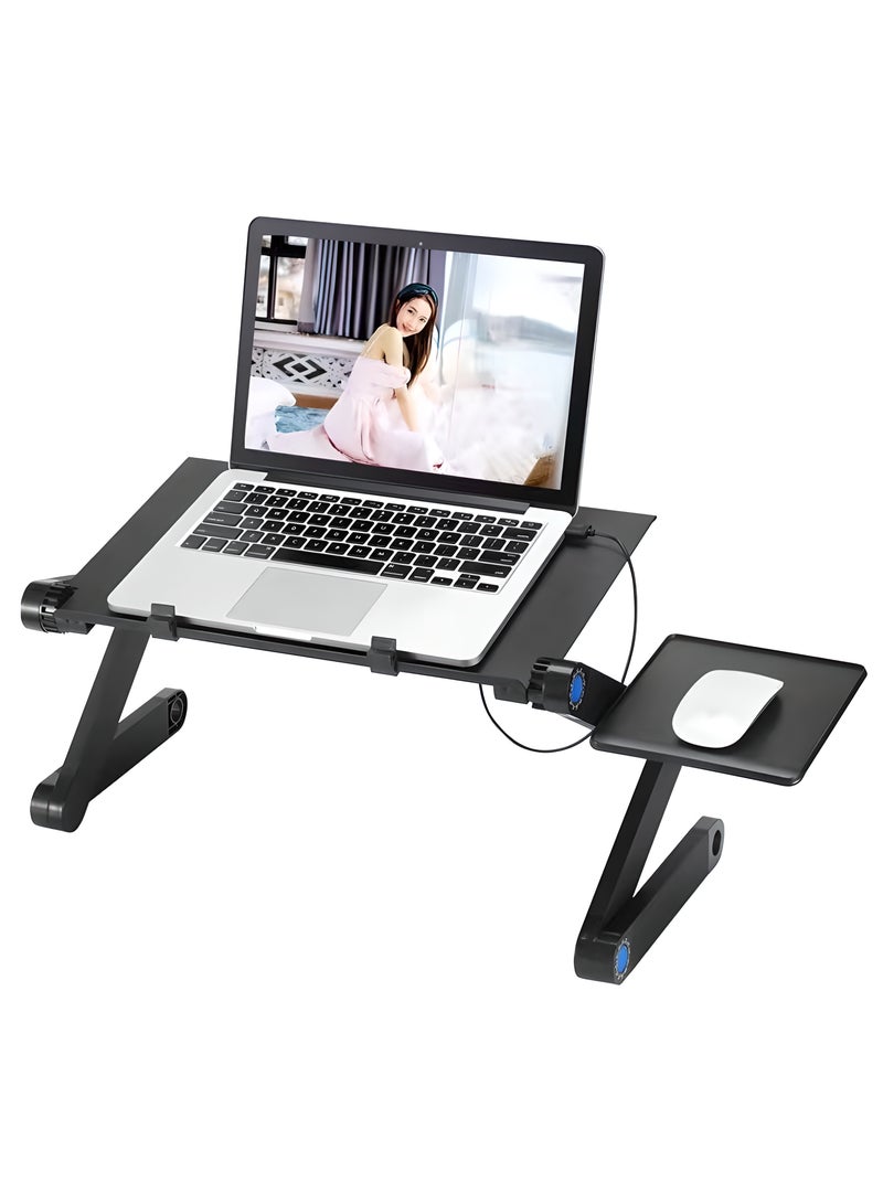 Generic Adjustable Bed Laptop Desk - Foldable Portable Table for Laptop, Reading & Study in Bed/Sofa with Phone Slot & Cup Holder | Multi-Angle Tilt  - Image 1