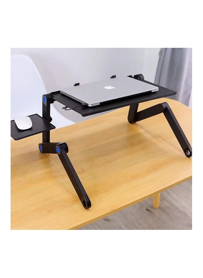 Generic Adjustable Bed Laptop Desk - Foldable Portable Table for Laptop, Reading & Study in Bed/Sofa with Phone Slot & Cup Holder | Multi-Angle Tilt  - Image 2