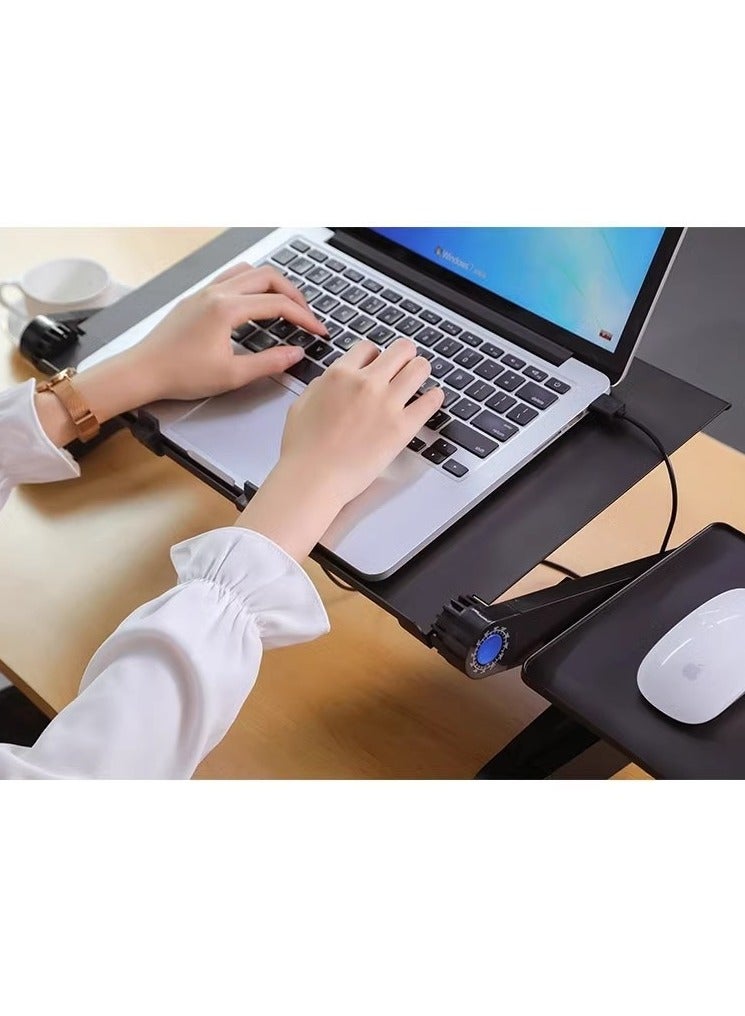 Generic Adjustable Bed Laptop Desk - Foldable Portable Table for Laptop, Reading & Study in Bed/Sofa with Phone Slot & Cup Holder | Multi-Angle Tilt  - Image 5