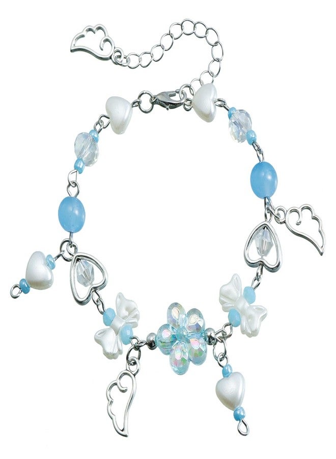 Blue Drop Y2k Bracelet for Women Star Love Heart Imitation Pearl Beaded Bow Wings Bracelet Aesthetic Dainty Vintage Punk Jewelry Gift - Image 1