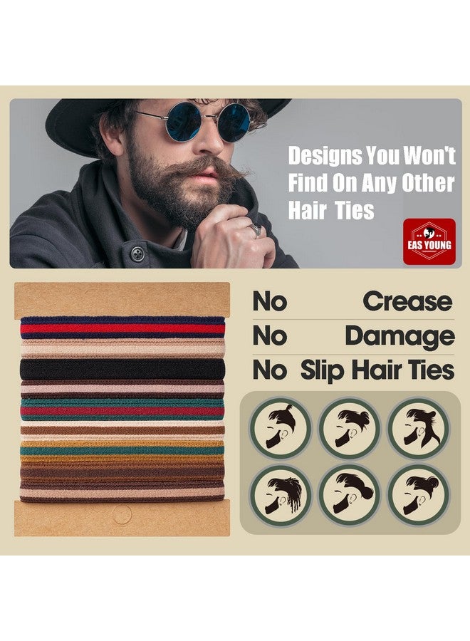 EasYoung Braided Mens Hair Ties For Men, For Buns Curly Thick Dense Hair Elastic Hair Ties For Guys, No damage No Crease Breakage, 9 Count (Pack of 1) - Image 2