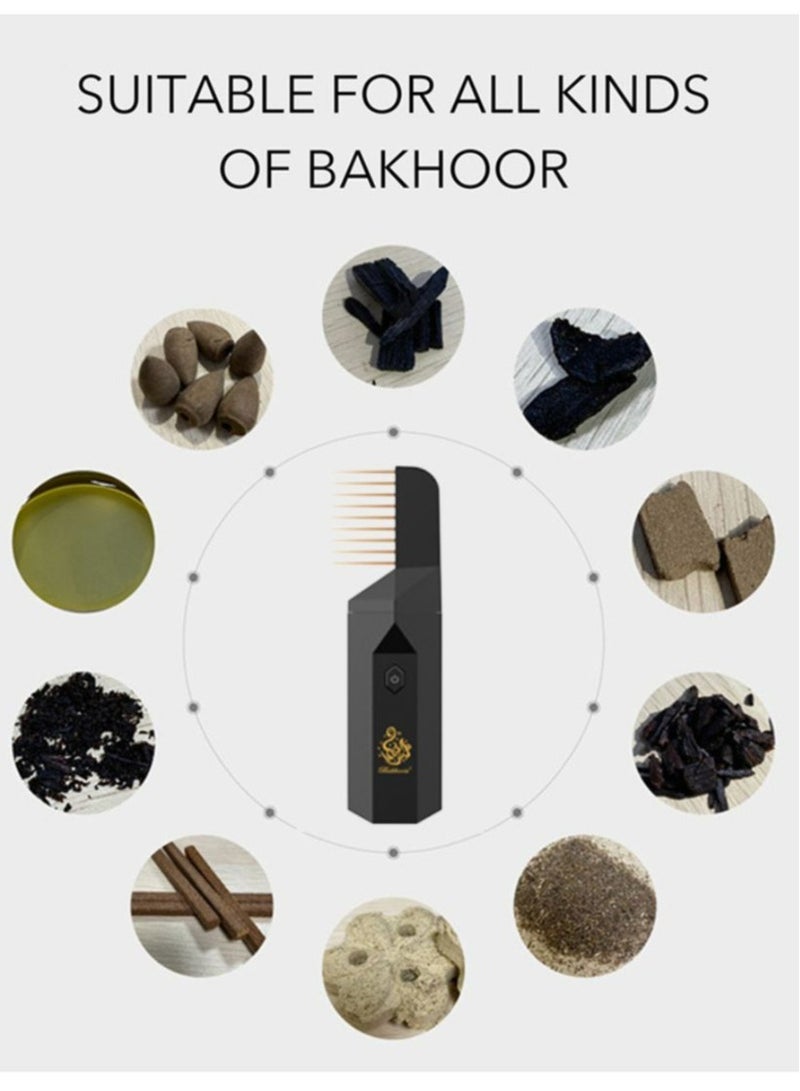 Bukhoor USB Rechargeable Comb Electric Bakhoor Luxury Incense Burner B26 - Image 4