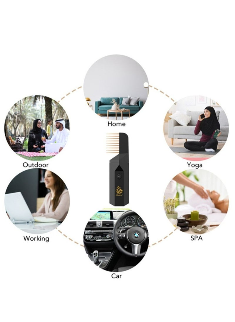 Bukhoor USB Rechargeable Comb Electric Bakhoor Luxury Incense Burner B26 - Image 3