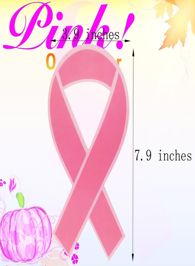 Aflyu 150 Pieces Pink Ribbn Cutouts Breast Cancer Awareness Paper Cutouts Card for Breast Cancer Awareness Theme Events Supply (Pink) - Image 2