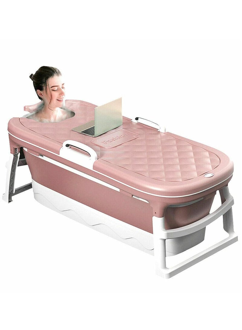 DubaiGallery Folding Bathtub, TPE + PP Bath Barrel, Simple Bathtub Non-slip Bathtub for Kids and Adults, Intelligent Temperature, Double-edged Edging, Home Health Bathtub - Image 1