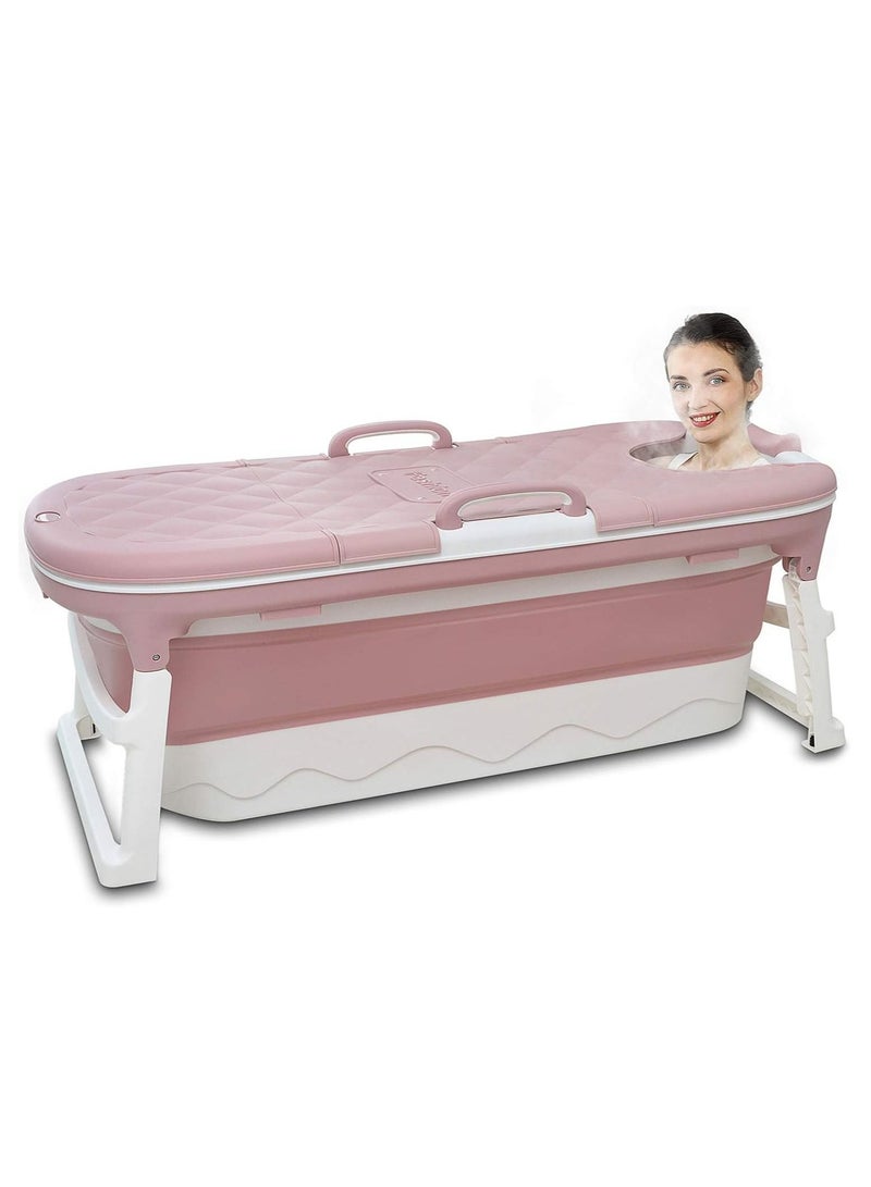 DubaiGallery Folding Bathtub, TPE + PP Bath Barrel, Simple Bathtub Non-slip Bathtub for Kids and Adults, Intelligent Temperature, Double-edged Edging, Home Health Bathtub - Image 2