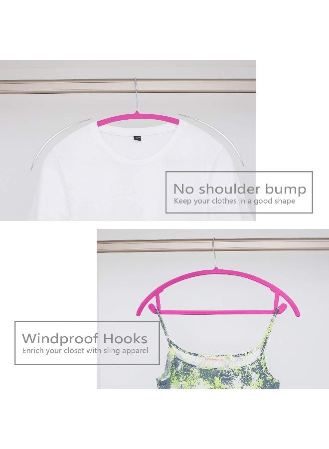 MIZGI Premium Velvet Hangers (Pack of 50) Heavy duty- Non Slip No Shoulder Bump Suit Hangers - Chrome Hooks, Space Saving Clothes Hangers, Rounded Hangers for Coat, Sweater, Jackets, Pants - Image 4